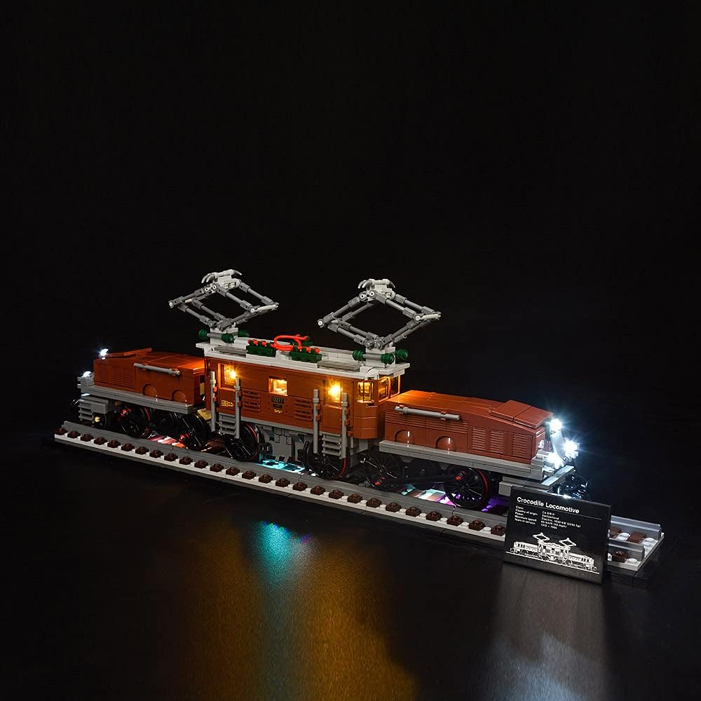 Kyglaring Led Lighting Kit for Crocodile Locomotive-Light Sets Compatible with 10277 Building Set- Not Include The 10277 Set (Standard Version)