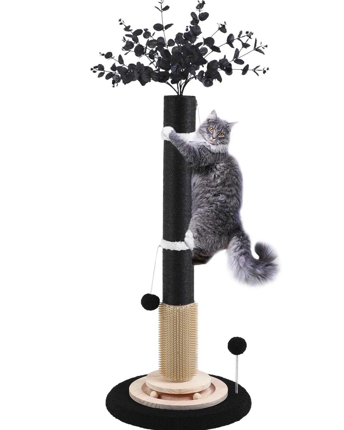 Amazon.com : Scratching Posts for Indoor Cats Adults,45'' Tall Halloween  Gothic Scratching Post with 3.5Inch Diameter Sisal Rope,Black Cat Scratcher  with Interactive Ball Toys Self Groomer Brush for Large Cats : Pet