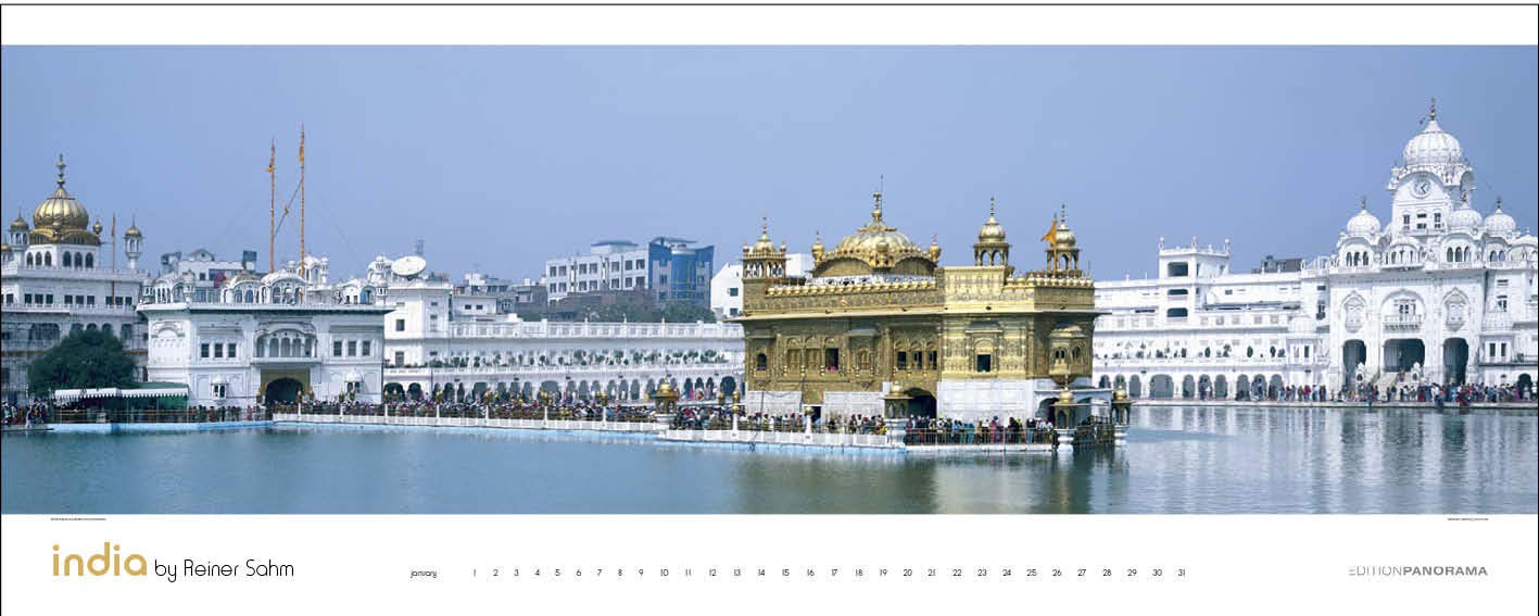 Indien Panorama: Immerwährender Panorama-Kalender in 1,20 Meter Breite