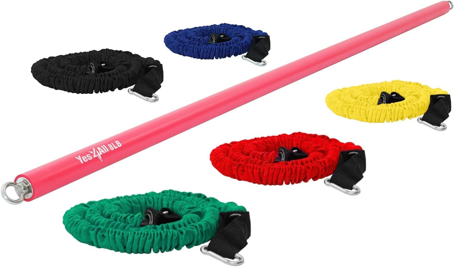 Yes4All Weighted Bar, Weighted Workout Bar For Exercise, Therapy, Aerobics, Yoga And Strength Training