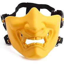 Half Face Guard, Halloween Mask, Costume Accessory, Cosplay Goods, Mask, Disguise Mask, Mask, Demon, Scary, Setsubun Beans, Halloween, Festival, Cosplay, Masquerade, Prop, Noble Play, Unisex
