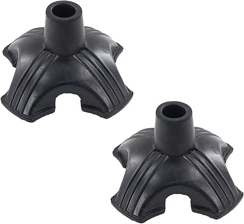 Cane Tip 2pcs 34 inch Quad Self Standing 4 Leg Attachment Rubber Replacement Tip for Walking Stick Base Universal Stable Black