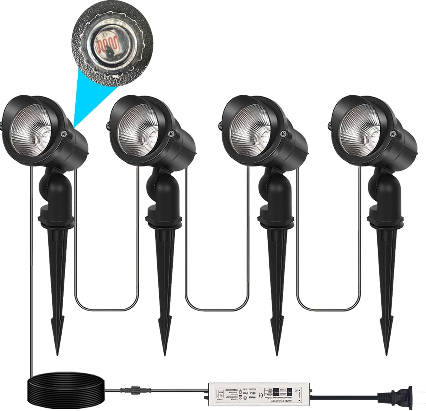 32W Dusk to Dawn Outdoor LED Spotlight Plug in with Photocell Sensor