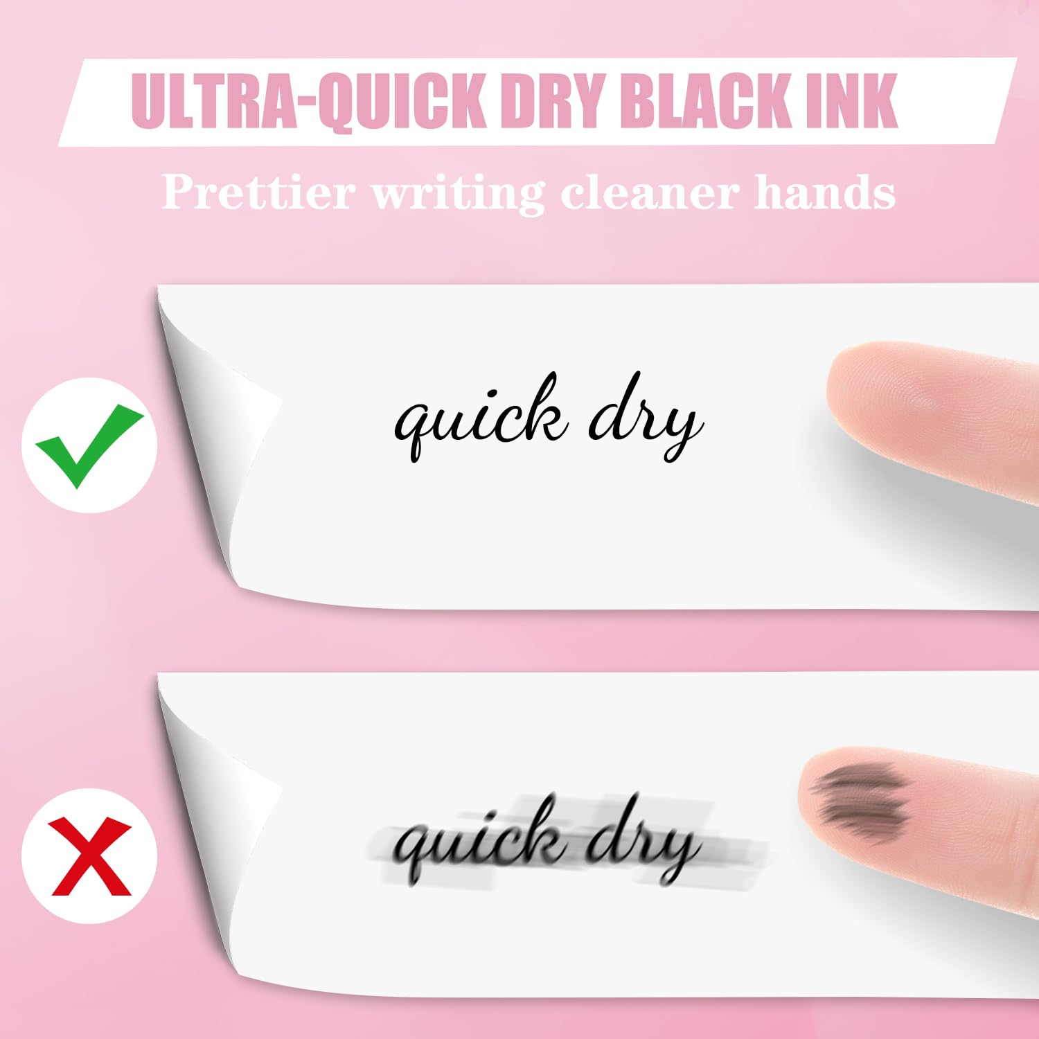 Piochoo Bolígrafos estéticos, 8 bolígrafos de gel de 0.5 mm, sin manchas, de secado rápido, suaves, bonitos bolígrafos de tinta negra para mujeres, enfermeras, escuela, oficina, accesorios de