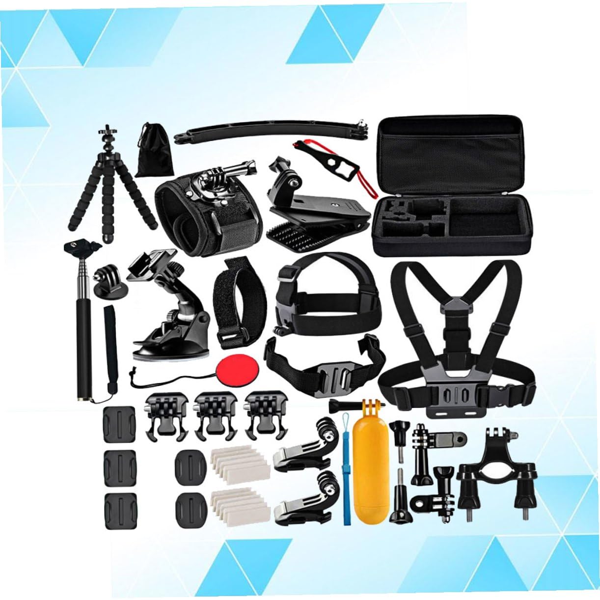 Uonlytech Accessoires pour Caméra Action Kit Complet avec Trépied Stick Flottant Et Support Ventouse Compatible Et Action