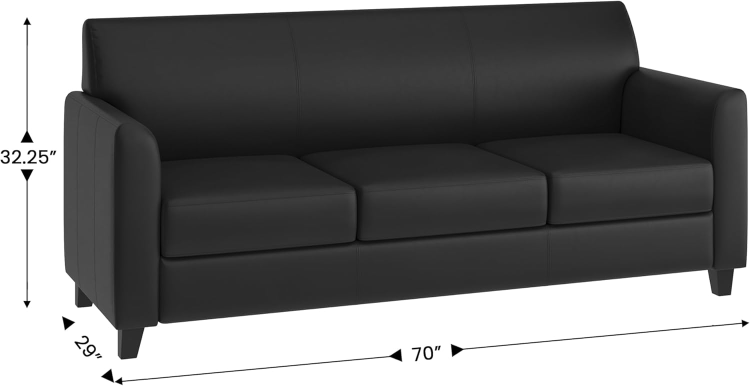 Flash Furniture HERCULES Diplomat Series Reception Set in Black LeatherSoft
