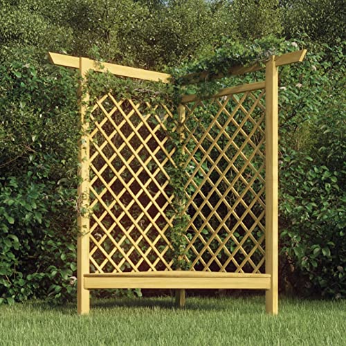 Festnight Pergola Holz mit Bank 166x81x174 cm Rankgitter Eckpergola...