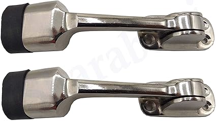 SHARABANI Solid Heavy Quality Antique Stainless Steel Finish Metal Door stoppers Pack of 2