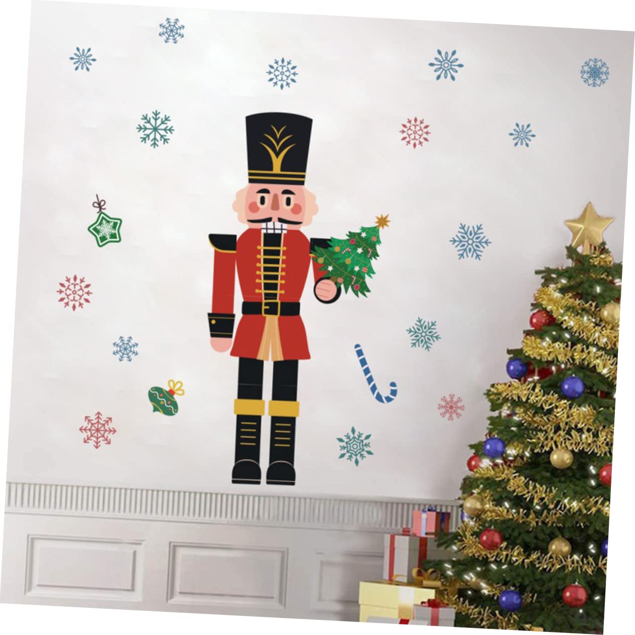 Alipis 4 Pièces Autocollants de fenêtre de Noël décalcomanies de fenêtre de noël décalque de de stickers the office decoration noel Sticker Casse-Noisette de PVC