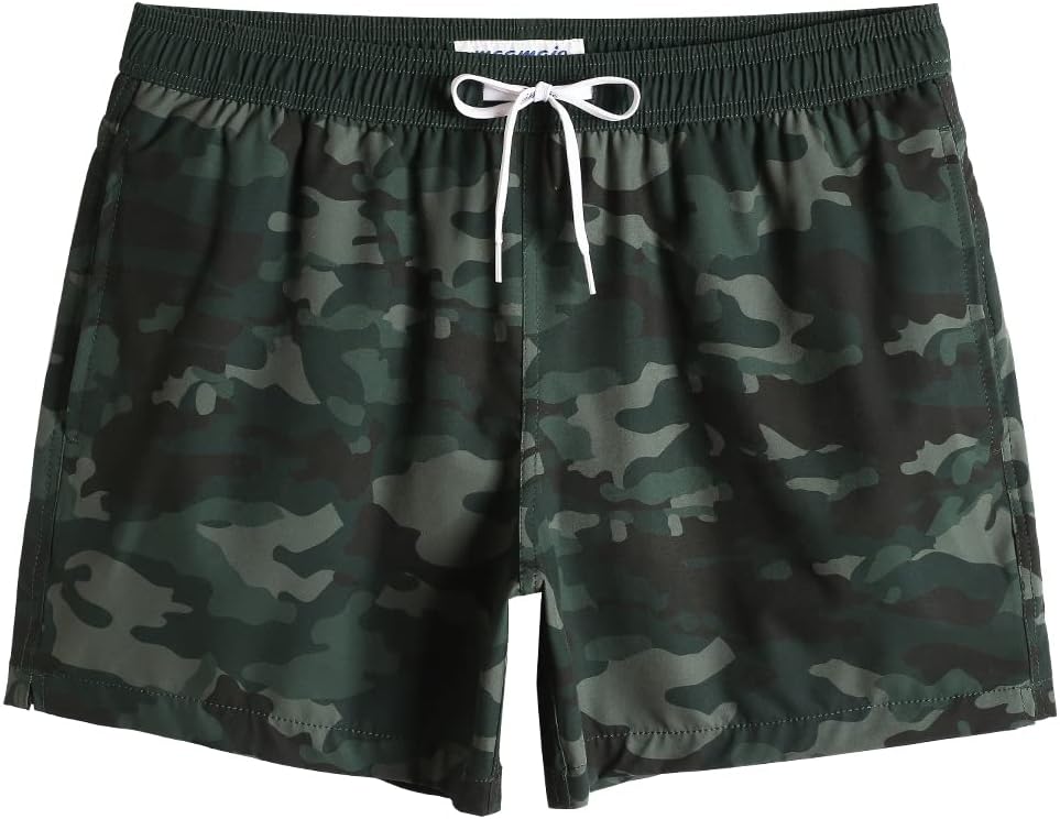 Mens Boys 80s 90s Vintage 4 Way Stretch Swim Trunks with Mesh Lining Quick Dry Swim Suits Board Shorts