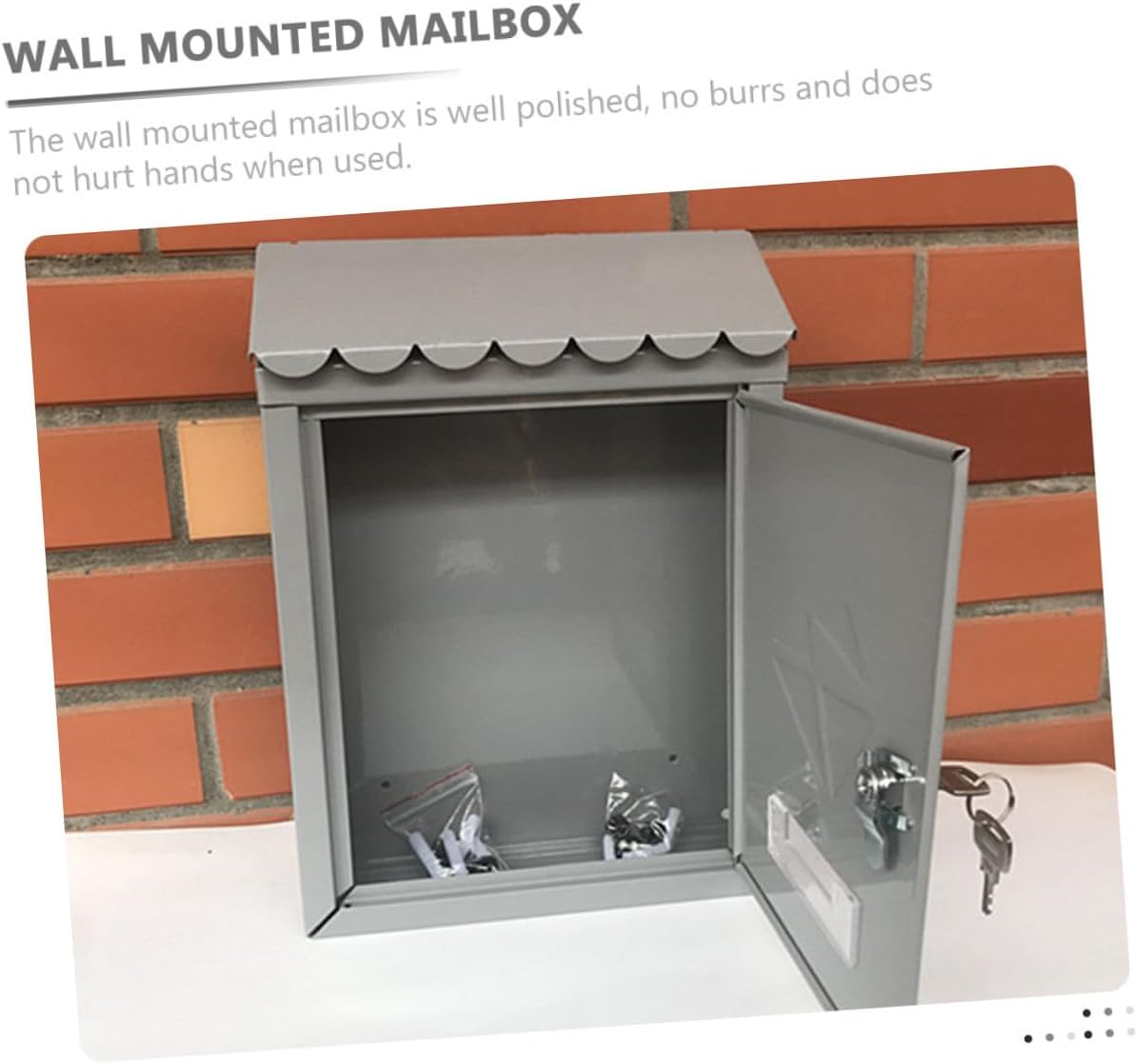 Vintage Locking Wall-Mount Mailbox Tinplate Letter Box with Key Lock for Outdoor Home Office Porch Weather-Resistant Retro Suggestion and Newspaper Storage Box