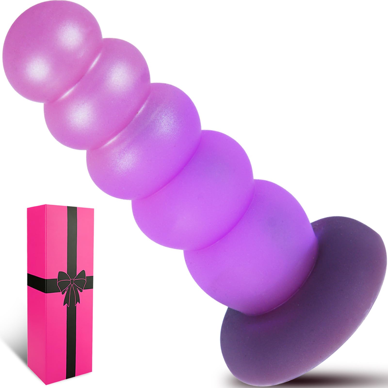 9 5 Extra Huge Thick Anal Beads Plug Trainer Dildo with Suction Cup Wide Soft Silicone Anus Dilator