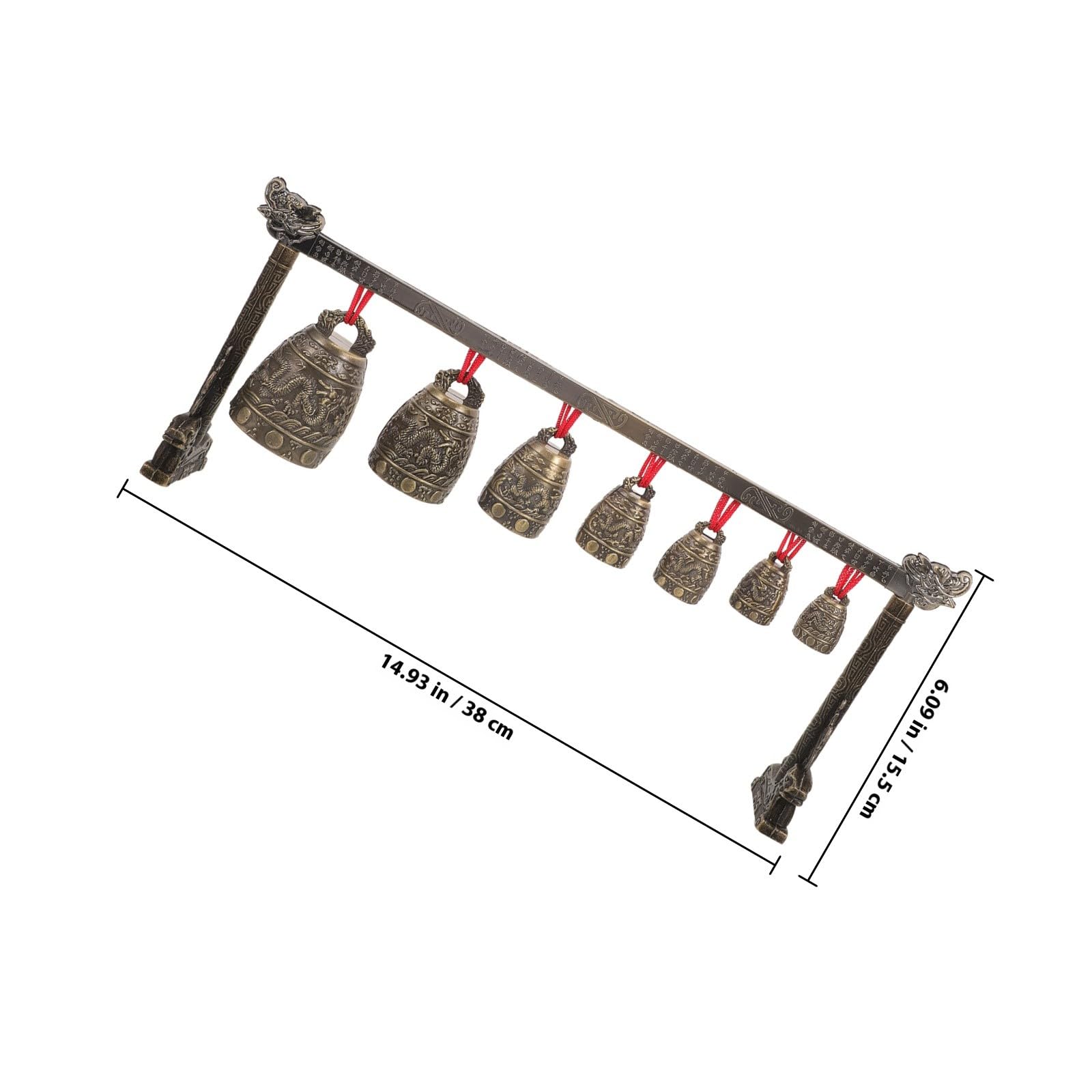 Instruments de Cloches Chinoises Rétro en Alliage de Zinc, une Couche