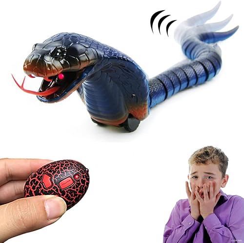 Miniatura 10 de Gawertoy - Juguete de serpiente con control remoto para niños, recargable de 17 pulgadas, realista RC Snake Naja Cobra Toy con lengua retráctil y
