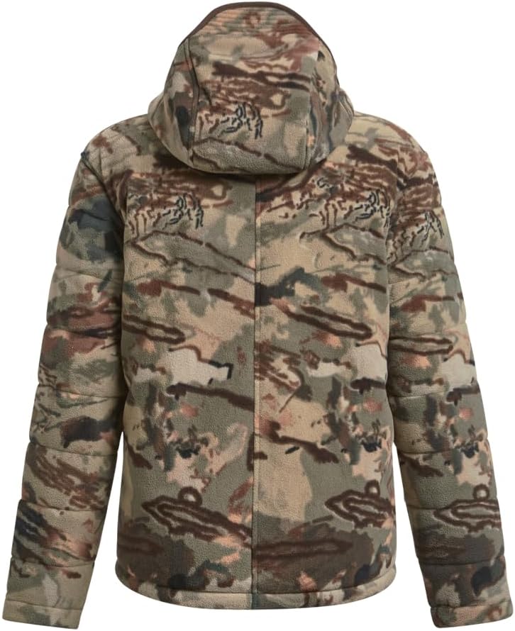 Under Armour Women's Rut Windproof Jacket | Silent Microfleece with Scent Control | Camo Jacket for Women | Sherpa Lining
