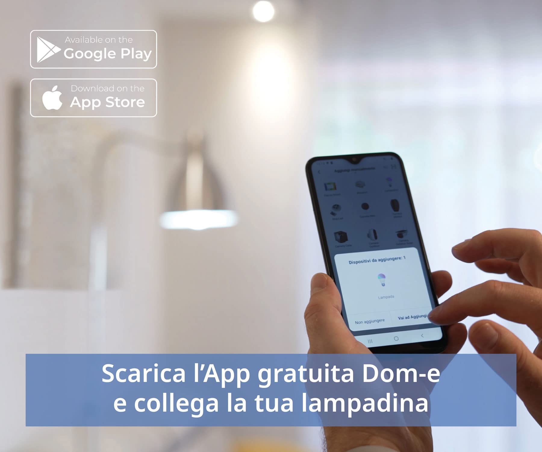 Beghelli – Bombilla LED Smart Dom-e E27 14W RGB-CCT WiFi, compatible con Alexa, aplicación domótica, ajuste de color e intensidad, control de voz, fácil instalación – blanco, 1 unidad