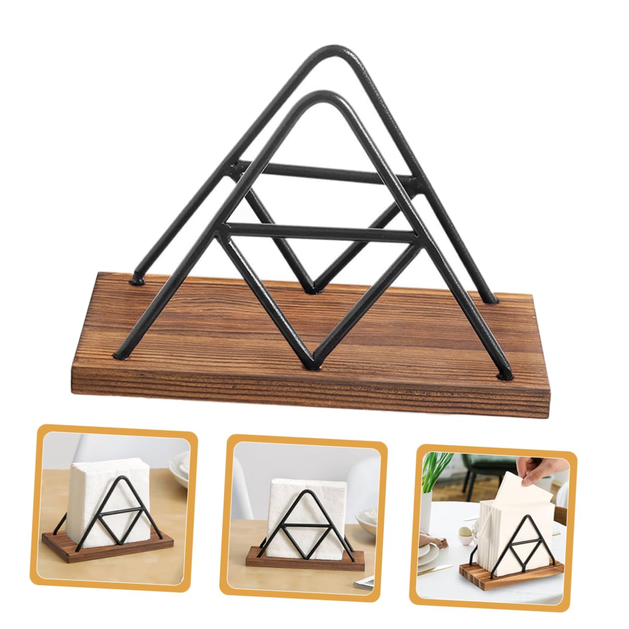 TOPBATHY 4 Piezas Estante Para Guardar Servilletas Dispensador Auto Servicio Papelera Enfriado Pañal Utensilio Rellenar Poseedor Plato Bandeja Anillos Servilletero Black Planchar