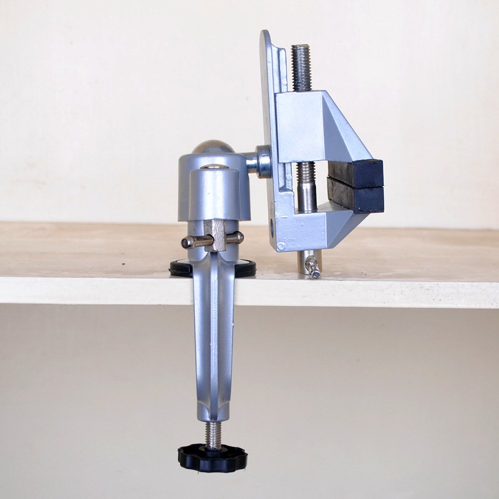 NUZAMAS Étau de table 2 en 1 en alliage d'aluminium pivotant à 360 degrés pour perceuse électrique, support d'outils