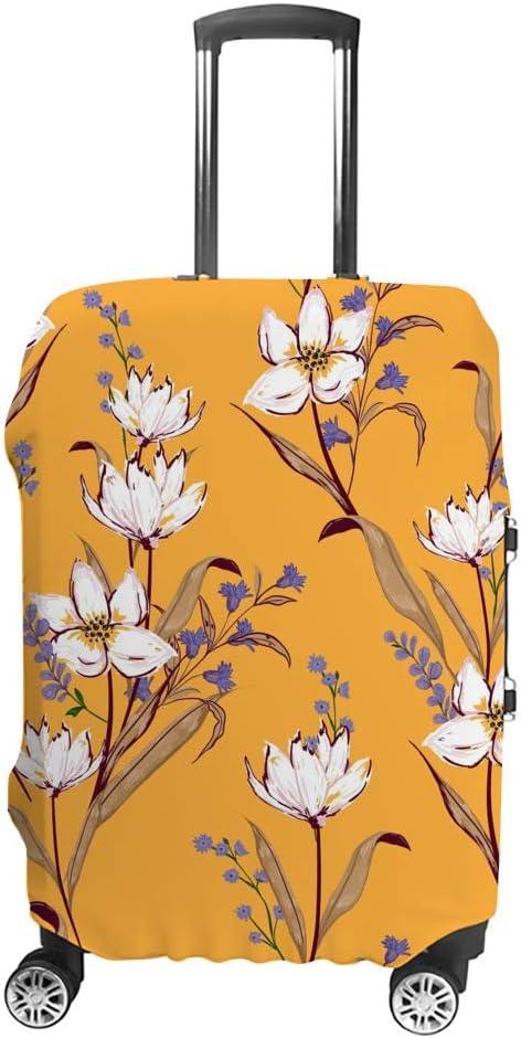 Zhongji Luggage Cover Max 47 Off Thickened Flowers I White Washable Orange