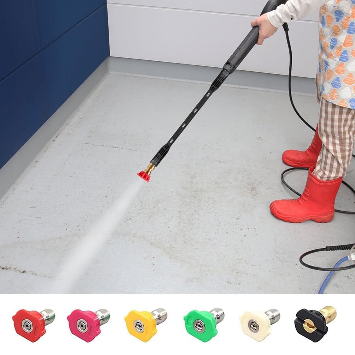 Juego de 9 herramientas de limpieza, varilla de extensión para hidrolavadora de 4000 PSI, boquilla de repuesto para hidrolavadora de alta presión, adecuada para lavar ventanas de techo.