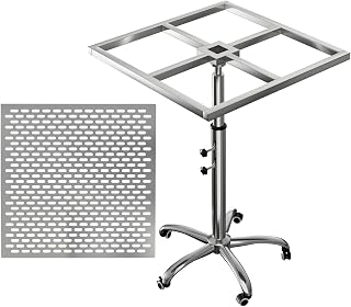 lukar Rotating Paint Rack with Wheels, Lifting Spray Painting Stand, Stainless Steel 360 Degrees Cabinet Door Painting Stand, Rotating Paint Stand for Spraying Door and Car Body