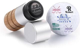 Golf Ball Stamp Personalized, Self-Inking Marker, Larger Custom Golf Ball Stamp with Monogram Logo Design, Reusable Waterproof Golf Stamp Marking Gift for Golfer Dad Retirement