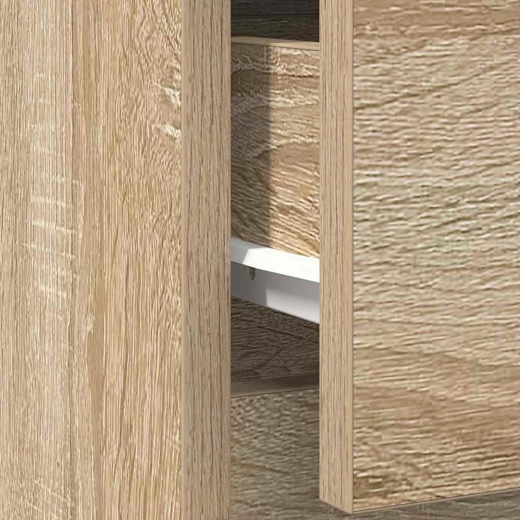 vidaXL Aparador con cajón Roble Sonoma 71x35x84 cm Madera ingeniería, Armario de almacenaje, Mueble aparador, Mueble de Pasillo, Mueble Buffet