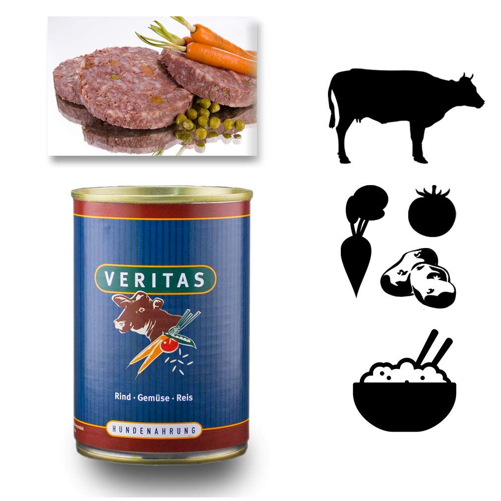 Veritas Hundemen Hundefutter nass  5 Gourmet Sorten Nassfutter fr  Erwachsene Hunde I Wild Ente Geflgel Rind Truthahn - Hundenassfutter 10x  400g : Amazon.de: Haustier