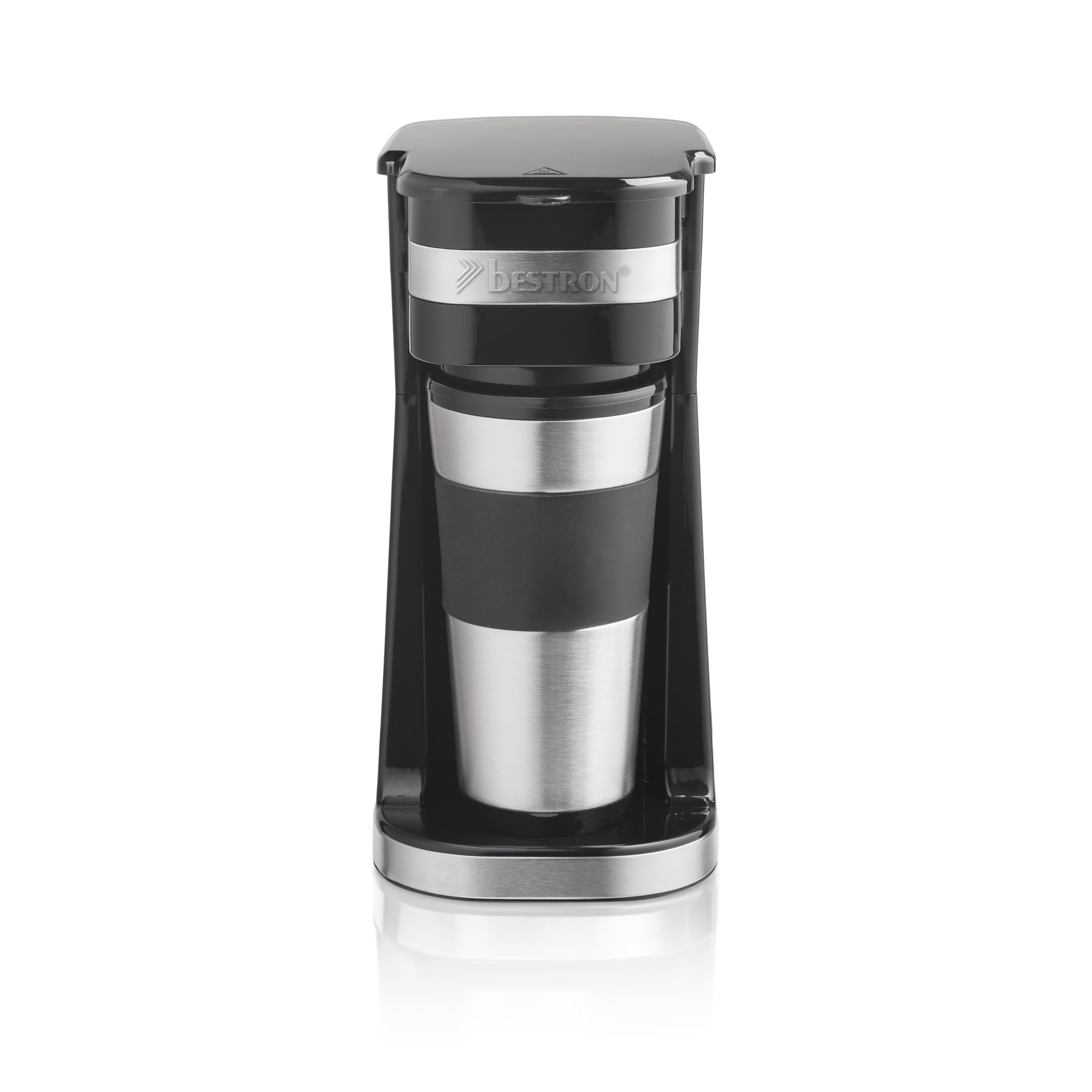 Bestron Cafetière avec tasse isotherme, Machine à café 750 W, Argent