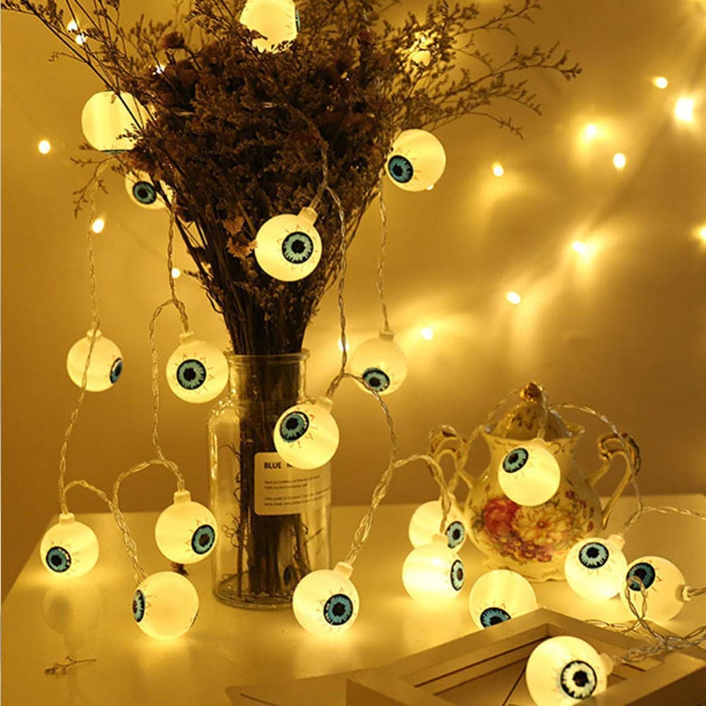Lichterketten, Niedliche Lichterkette in Augapfelform, warmweiß(3M(9.8FT) 20LED)