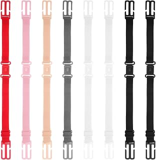 Bra Strap Clips, Non-slip Adjustable Elastic Bra Strap Clips Holder, Racer Back - Conceal Straps, Conceal Hide Straps, Cleavage Control(6PCS,Black, White, Skin Color, Gray, Pink, Red)