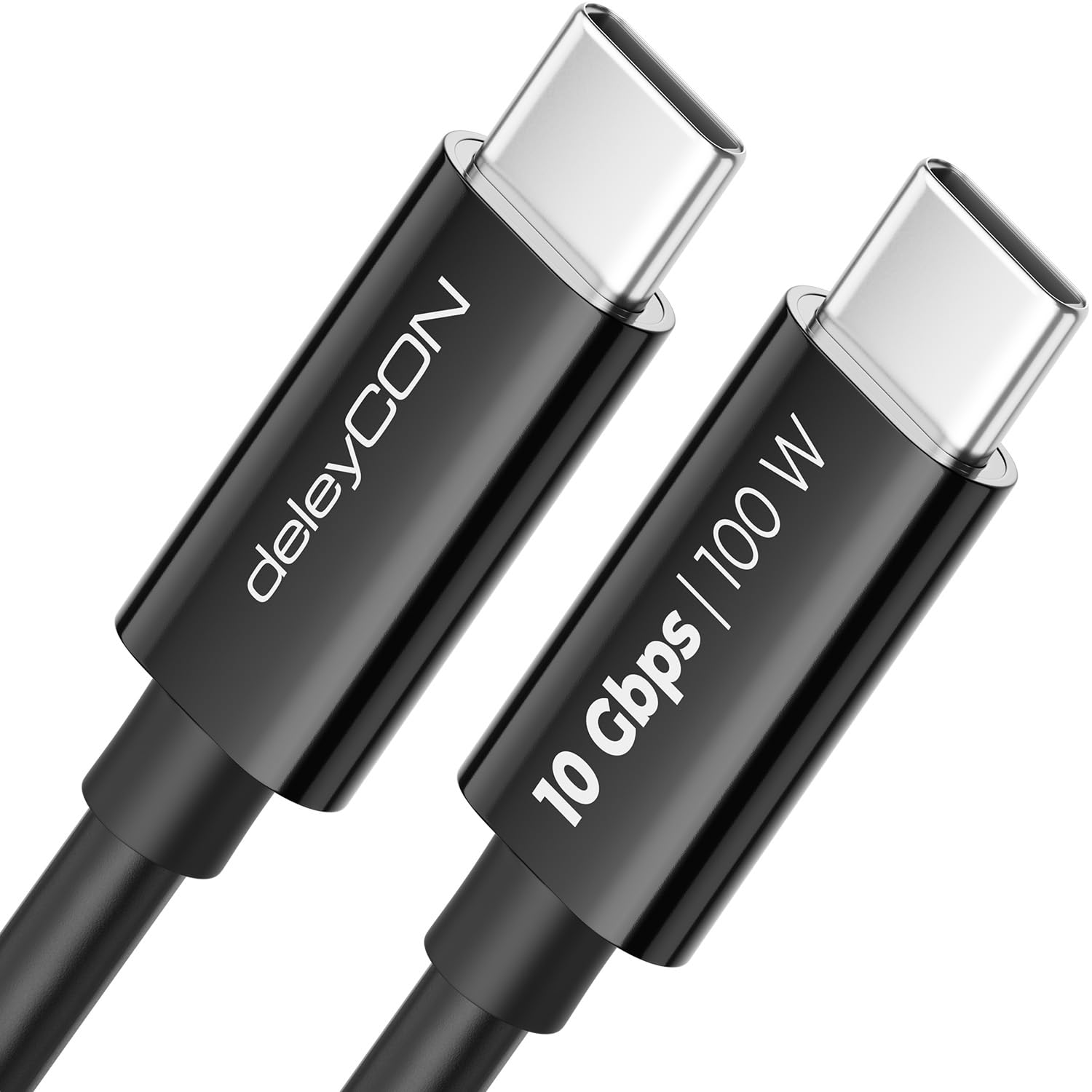 deleyCON 1m USB C Kabel USB3.2 Gen2 (10 Gbit/s + 100W Fast Charge) Ladekabel Datenkabel für SDD HDD Apple iPhone 17 16 15 Pro Max Air Galaxy S26 S25 S24 S23 iPad MacBook iMac Tablet Switch PS5 Schwarz