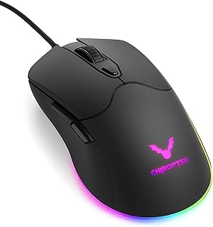 ماوس العاب X112 باضاءة RGB بتصميم مريح يصل الى 3600 نقطة لكل بوصة من شيروبتر - اسود