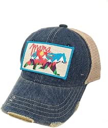 Abstract Mama Bear Patch - Blue