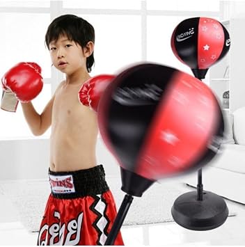 Leyaton 70-105 Cm Refleks Topu Boks Seti Eldiven Hediye, Tek Ebat,  Z 04, KIRMIZI