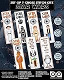 Personalized.Design Cross Stitch Kits 'Star Wars' - Set 7-in-1 - DIY Hand Embroidery Bookmarks with Patterns