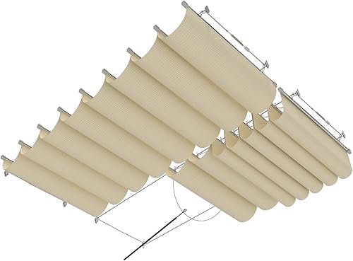 Miniatura 8 de Toldo retráctil de repuesto para pérgola de 7 x 12 pies, con accesorios para cables, para patio, porche, garaje, terraza, toldo