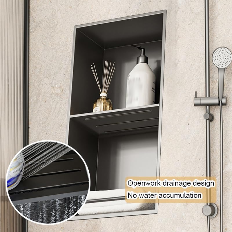 Caddy de douche encastrée design en acier inoxydable durable - 5