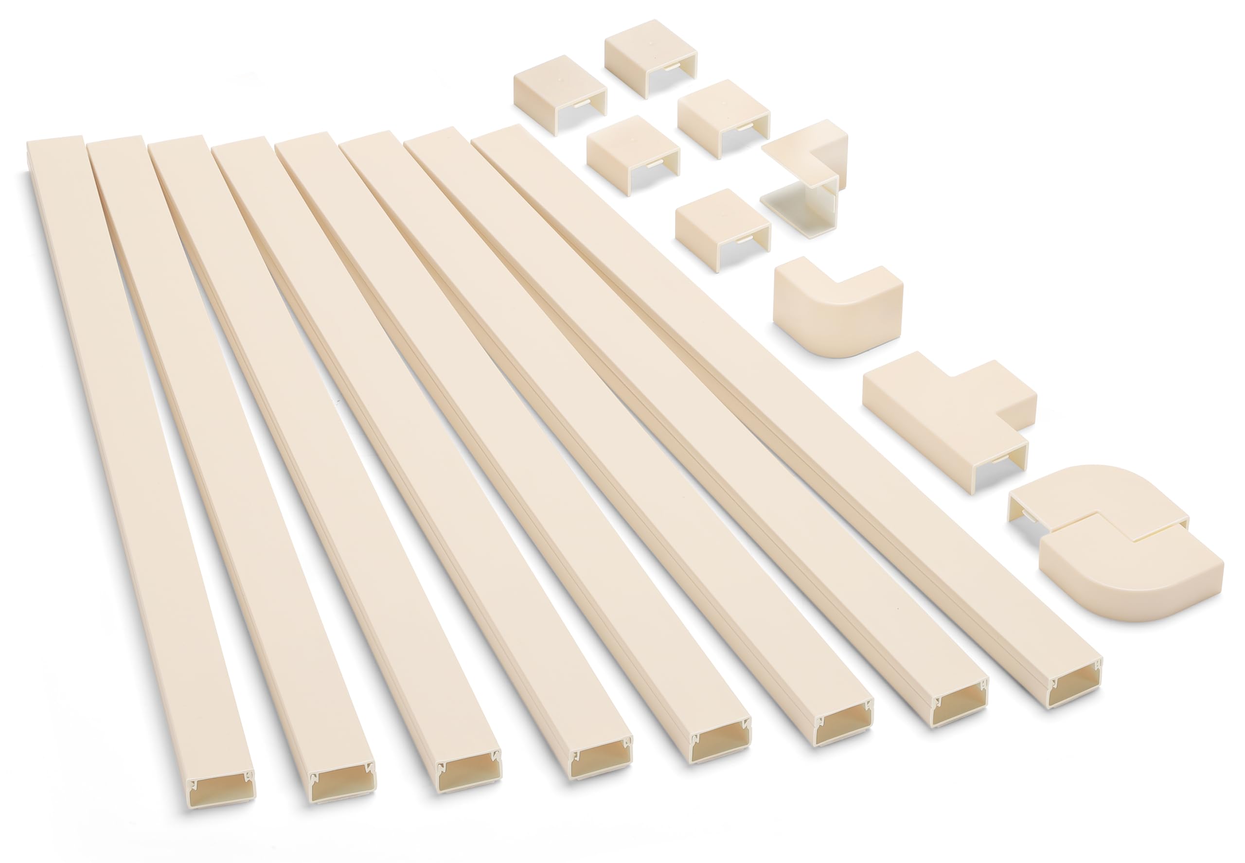 126in Cord Hider Kit, Wire Hiders for TV on Wall, Paintable Cable Management Kit, Wire Cover for Wall Mount TV, Hide Wires Along Wall, Beige Cord