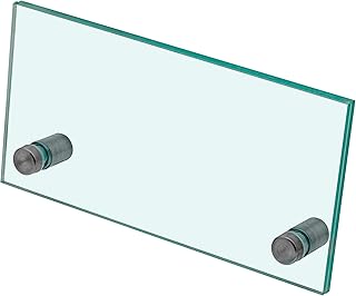 Wall Sign Holder 6 x 3-Inch Complete Sign Systems Green Edge Acrylic Plates Stainless Steel Standoff Screws by Marketing Holders