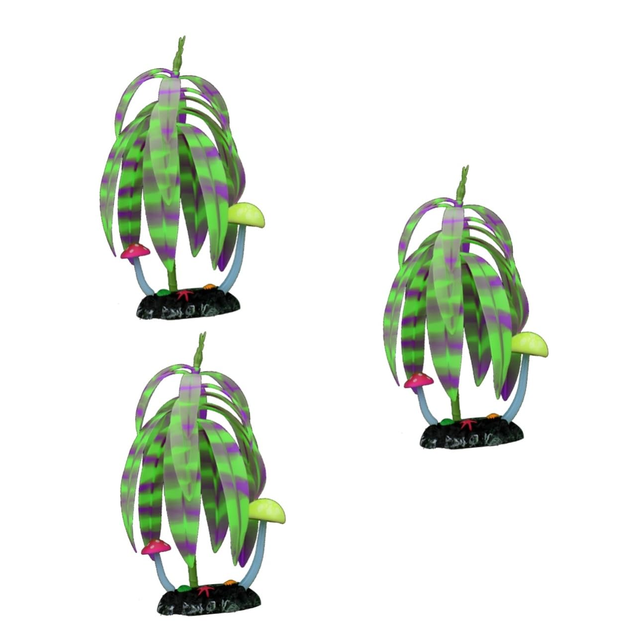 DOITOOL 3stücke Künstliche Wasserpflanze Für Aquarien Fluoreszierendes Terrarium- Simulierte Pflanze Für Fisch Und Reptilien Für Aquarien-umgebungen