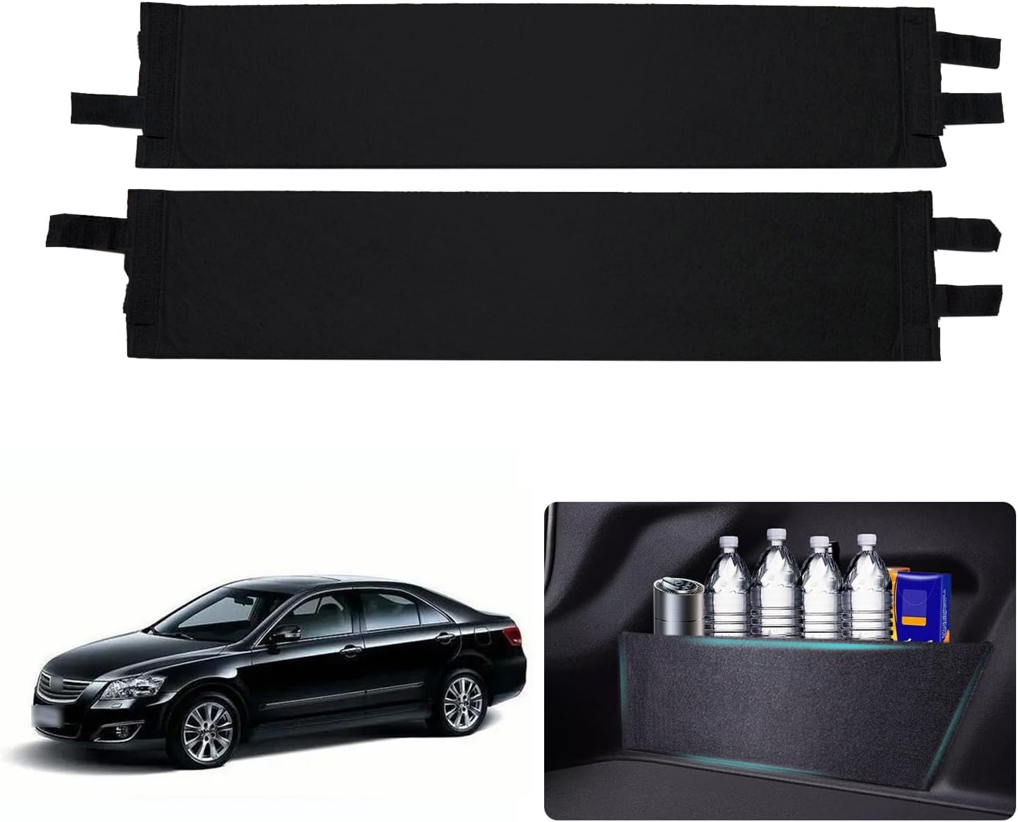 Rear Trunk Organizer Side Divider Sticker fit for 2007-2011 Toyota Camry Trunk Side Storage Baffle Partition Board for Toyota Camry Accessories 2PCS