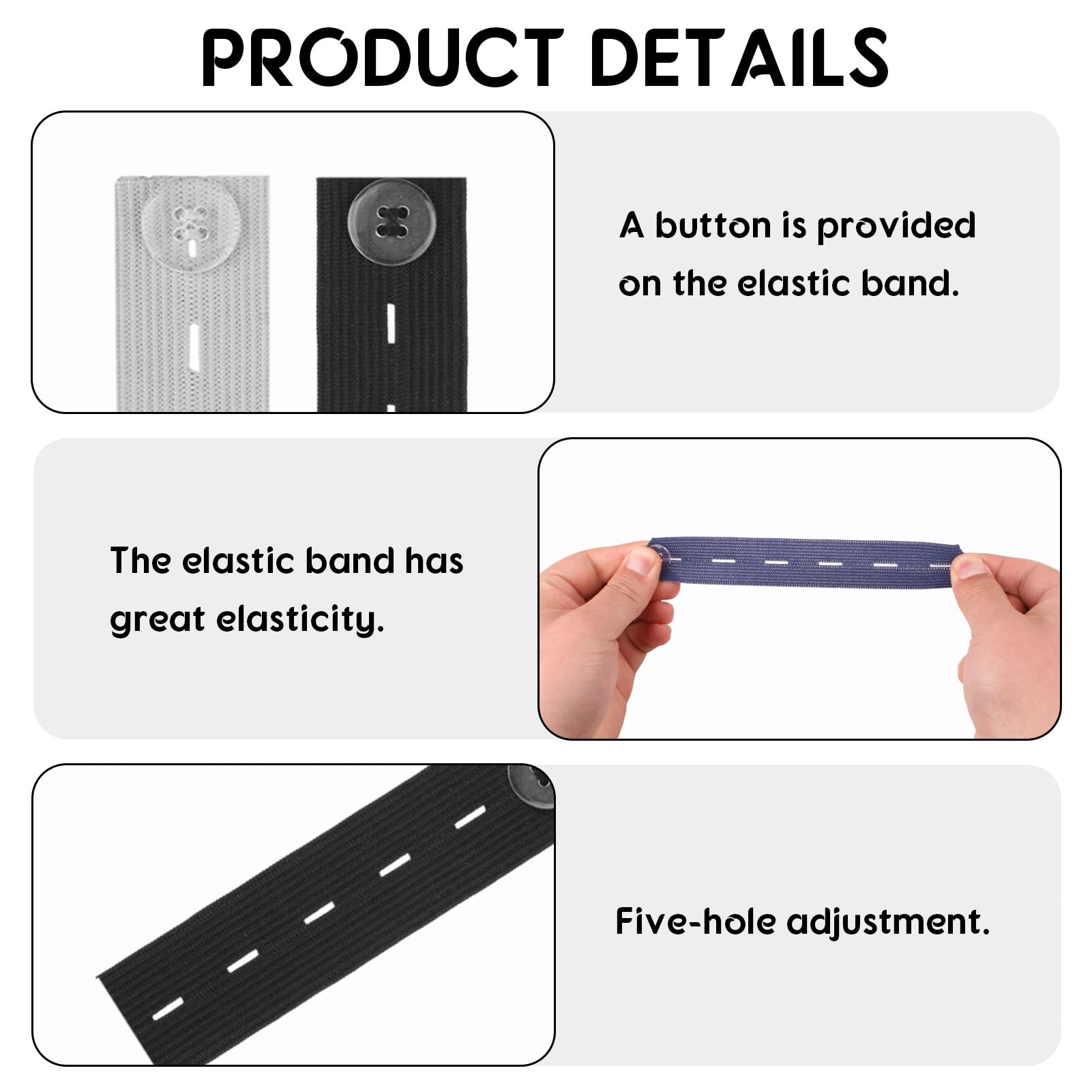 Yohtlfp Extensiones de Cintura para Pantalones, 8PCS Extensión de Botones Ajustable para Pantalones Vaqueros, Cinturones Eásticos para la Cintura, Extensor Pantalon Embarazada, Colorido — view 3