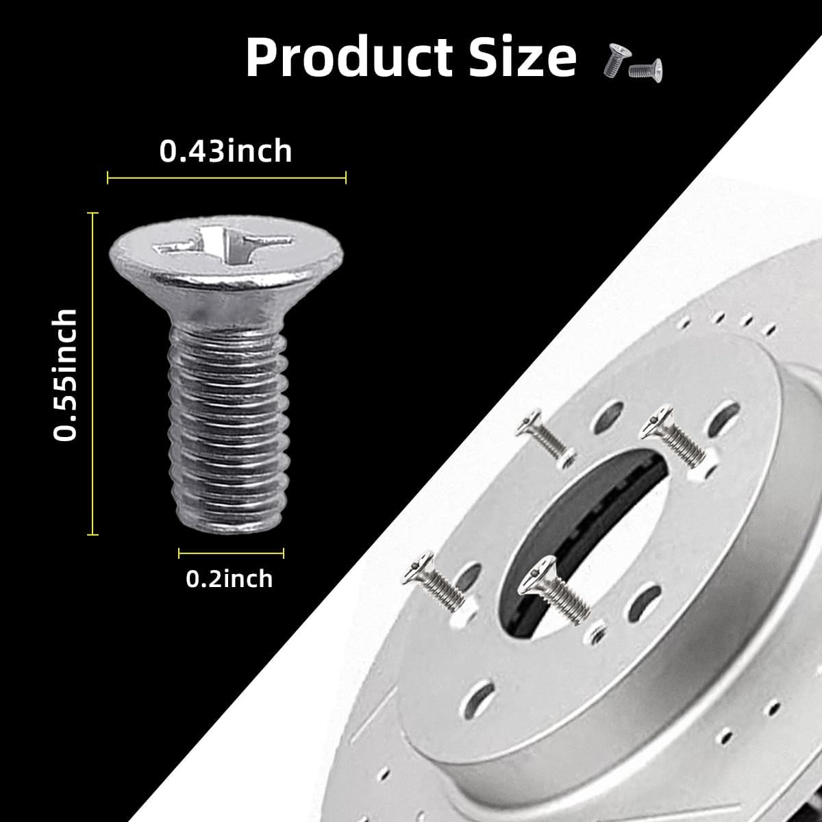 Kewucn 8 PCS Stainless Steel Brake Disc Rotor Screws for Front and Rear, OEM 93600-06014-0H Replacement Accessories, Retaining Screws Set for K3, City, Civic, Accord, Odyssey