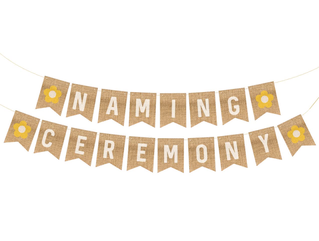 SVM CRAFT® Burlap Banner - Naming Ceremony Decorations & Party Favors