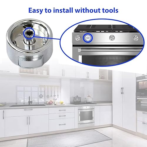 Miniatura 7 de W11156487 KFED500EBL03, YKFED500EBS0, YKFED500EBS3, KFED500ESS03 Reemplazo de perilla de rango para Kitchenaid Whirlpool