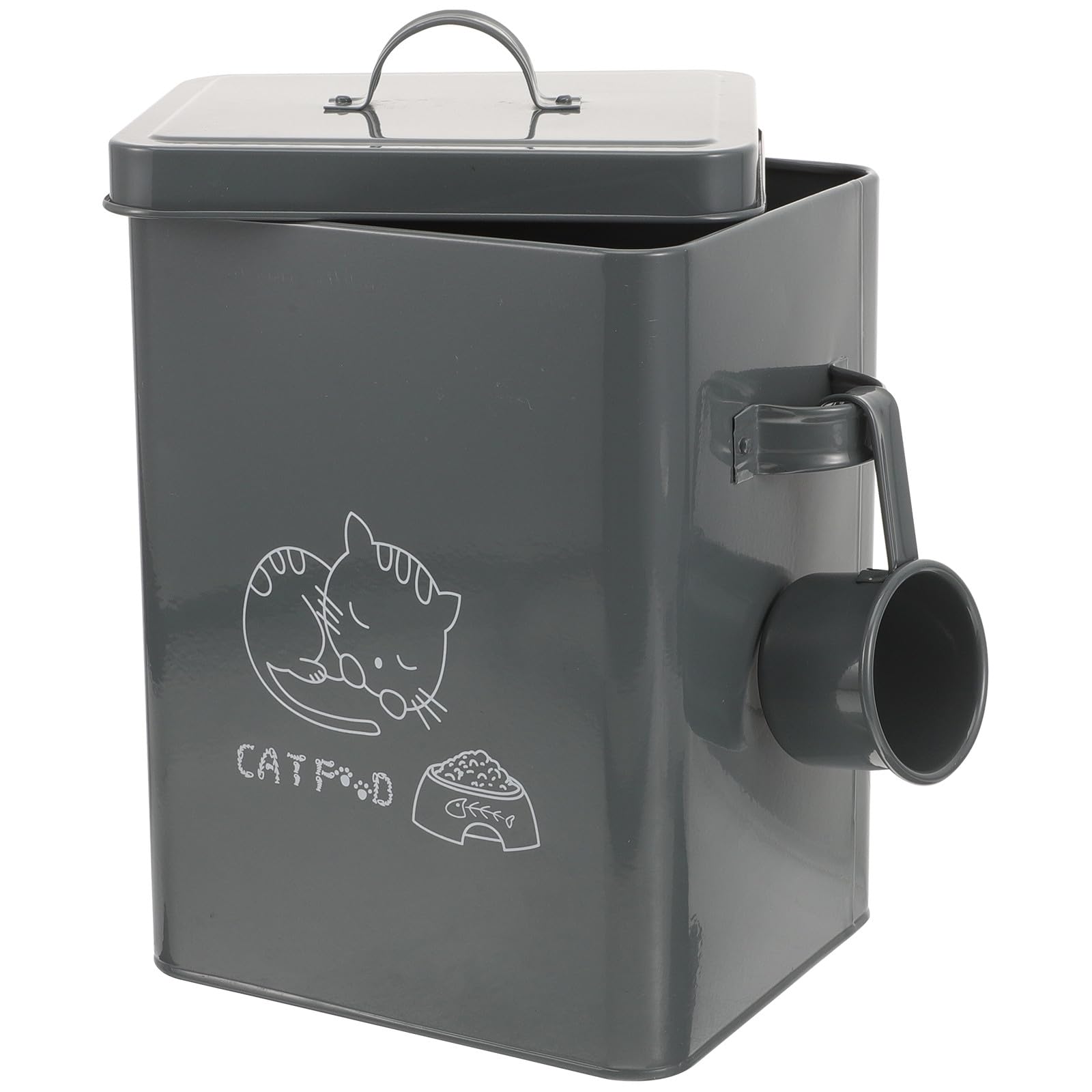 Boîte de lessive étanche et multifonctionnelle en gris foncé pour ranger céréales ou poudre