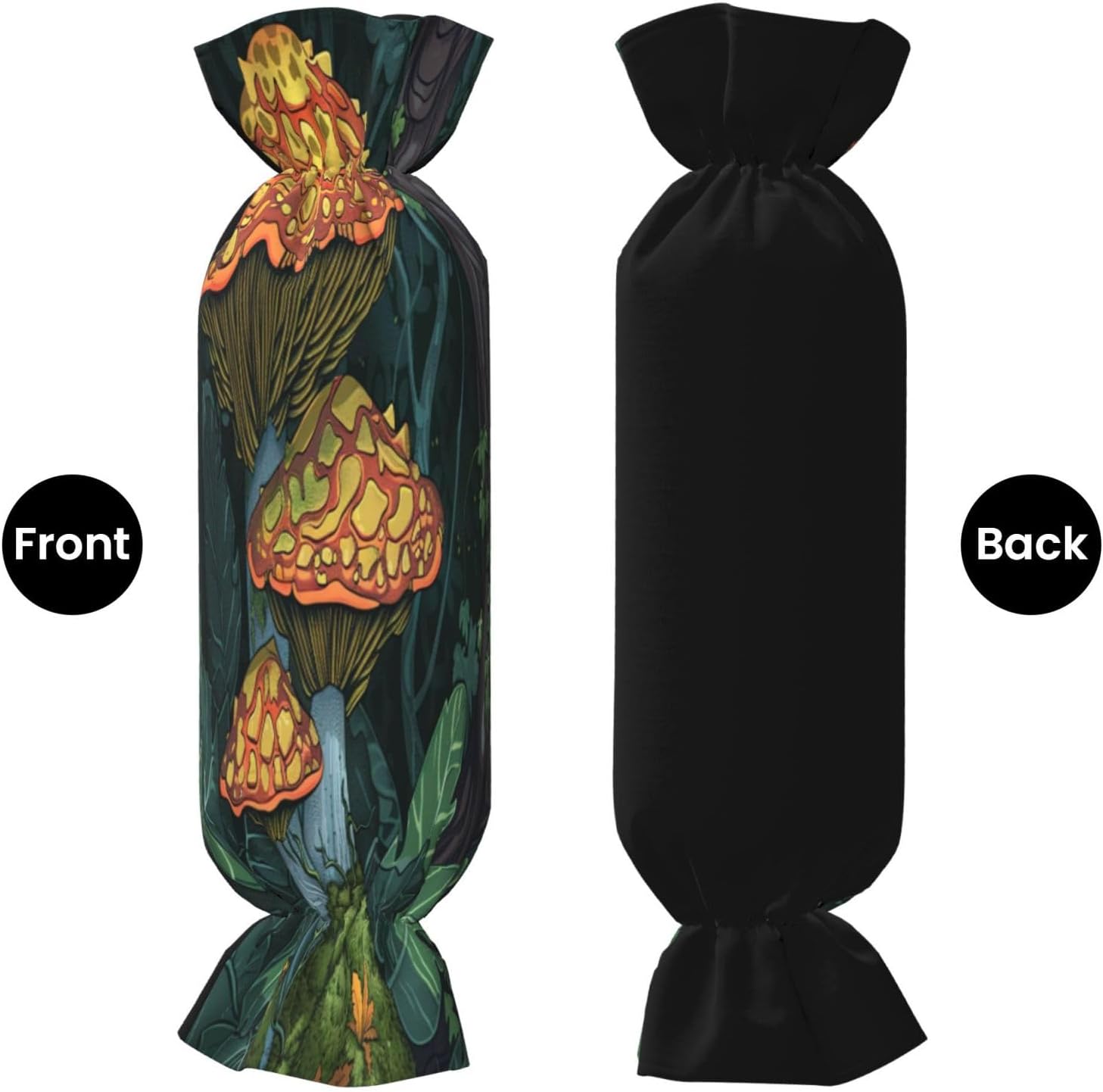 Mysterious Mushroom Jungle Cylindrical Pillow-Premium Bed Pillows, Side Sleeper Neck Support, Decorative Candy Design, Soft and Durable