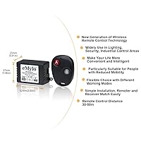 Vista 2 de eMylo Interruptor remoto inalámbrico, RF DC 6 V 1 canal, transmisor de interruptor de luz con receptor, interruptor de control remoto de 433 Mhz