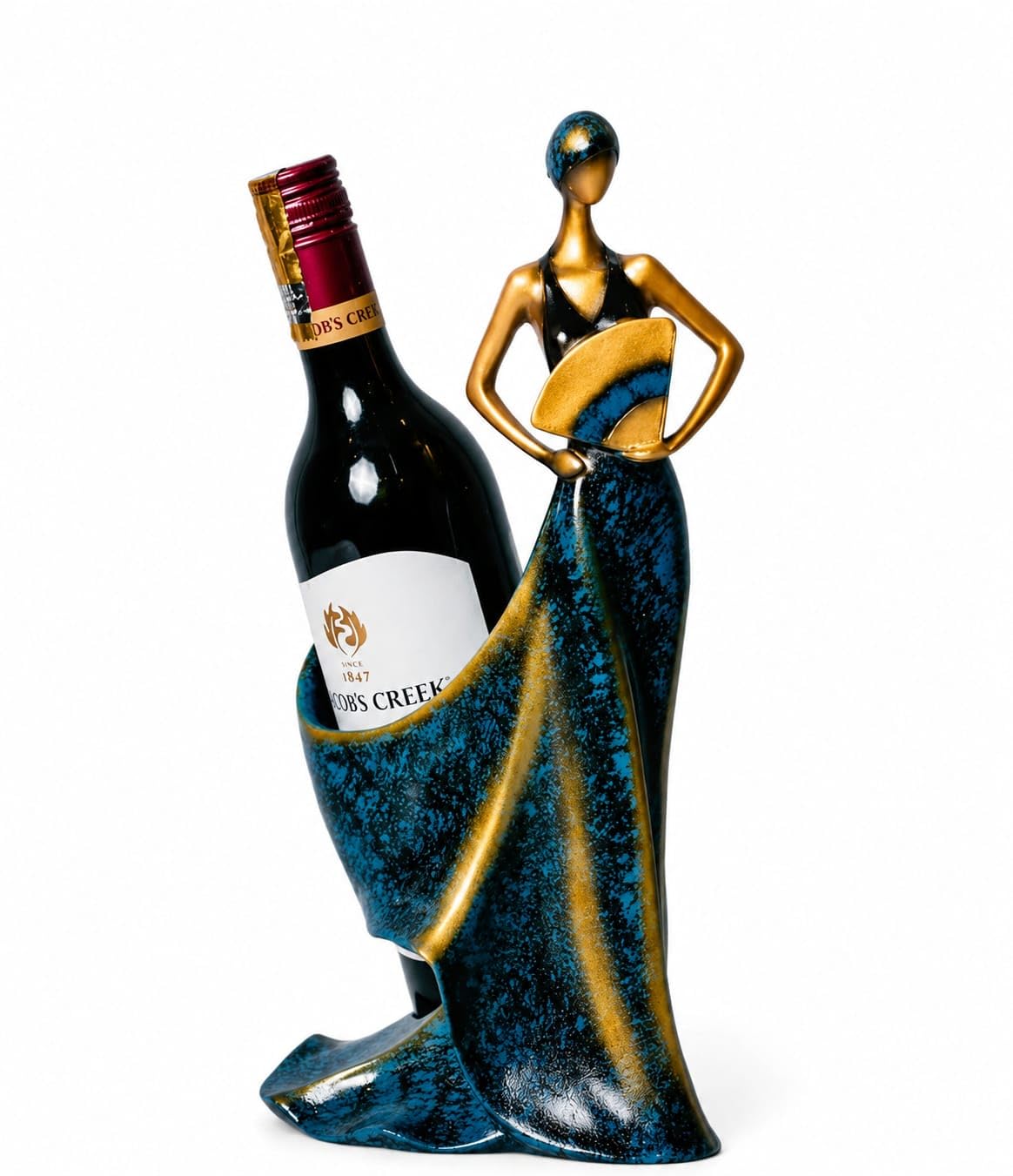 Elegant Wine Bottle Holder with Woman Figurine Resin 23 cm Decorative Wine Rack for Home Bar, Dining Table, Kitchen Counter, Restaurant & Housewarming Gift-image-6
